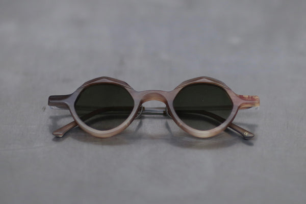 RIGARDS Natural Buffalo Horn Wire Cut Hand Polished Glasses RG1094 Series Collection RG-RG1094-MCL Camouflage Green Lenses